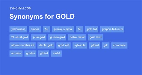 gold synonyms|gold synonyms list.